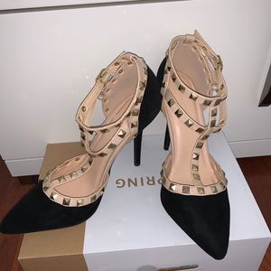 Black Studded Heels